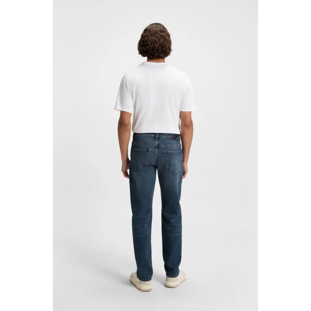 Hugo Boss Regular-fit jeans in mid-blue comfort-stretch denim, Size 32 x 32
